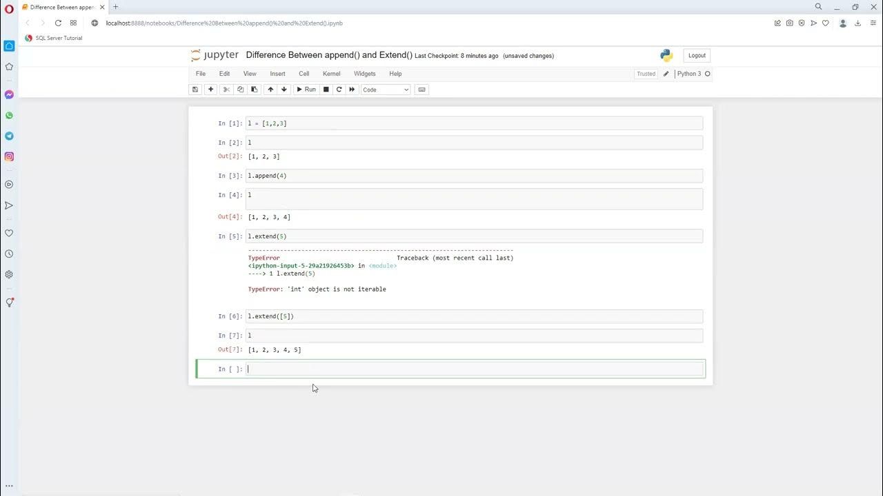 Difference Between append and Extend - YouTube