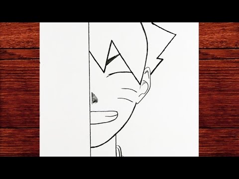 Easy Anime Draw / How to draw naruto half face / Naruto Çizimi Kolay / Karakalem Çizimleri 2022