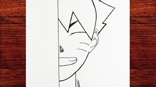 Easy Anime Draw / How to draw naruto half face / Naruto Çizimi Kolay / Karakalem Çizimleri 2022