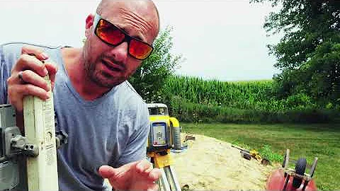 HOW TO SETUP SLOPES WITH A LASER AND A GRADE ROD //Laser and Grade Rod Slopes-How to Use a Grade Rod