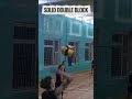 DOUBLE BLOCK AGAINST KEY PLAYER IN AMATEUR VOLLEYBALL MATCH