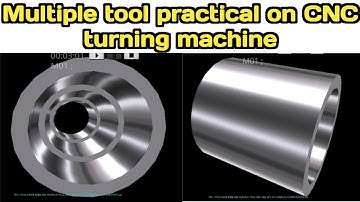 Multiple tool programming practical on cnc turning machine | drilling and boring practical |