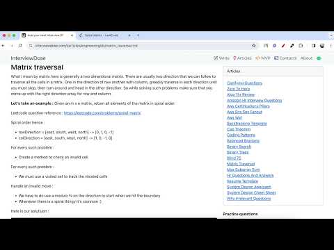 leetcode 54 - spiral matrix - template