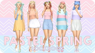 PASTEL SPRING LOOKBOOK 🌸 | Sims 4 Create A Sim + FULL CC LIST