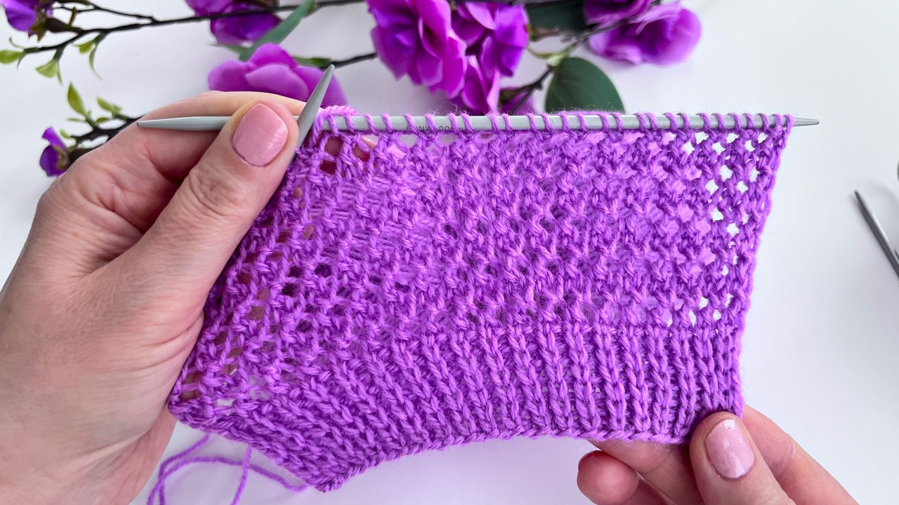 Красивая и простая схема вязания — шаг за шагом.