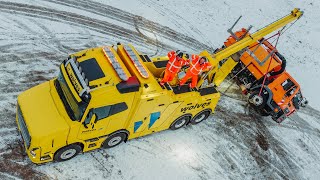 Vrachtwagens bergen met de Volvo FH16 wrecker van Wolves!