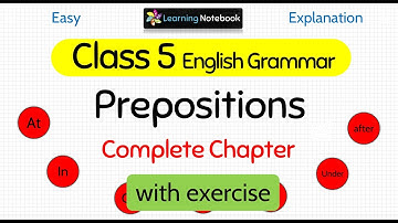 Class 5 Preposition । Class 5 English grammar Preposition