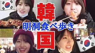 【韓国】明洞の屋台食べ歩き！1万ウォンでどれだけ食べられるか？【モッパン】