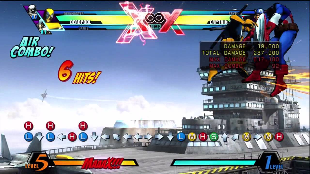 Ultimate Marvel vs. Capcom 3: Deadpool Beginner Bread and Butter Combos ...
