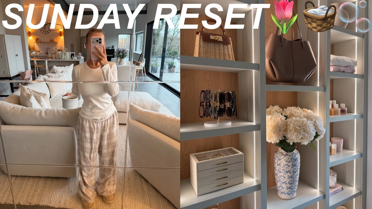SUNDAY RESET ROUTINE | cleaning, grocery delivery + weekly prep