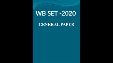 WB SET – 2020 GENERAL PAPER 1 QUESTION