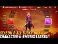 SEASON 8 ALL LUCKY DRAW WITH IT'S ORIGINAL BACKGROUND, CHARACTER & EMOTES LEAKED! CODM S8 LEAKS