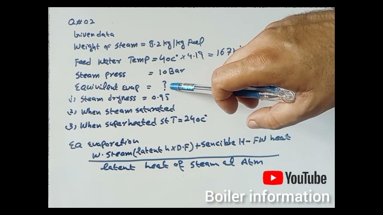 Chap 13 Q 2 How to find Equivalent evaporation,Super heat steam ki