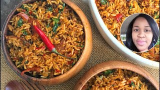 Nigerian Native Jollof rice ( Iwuk Edesi or Njanga Rice)