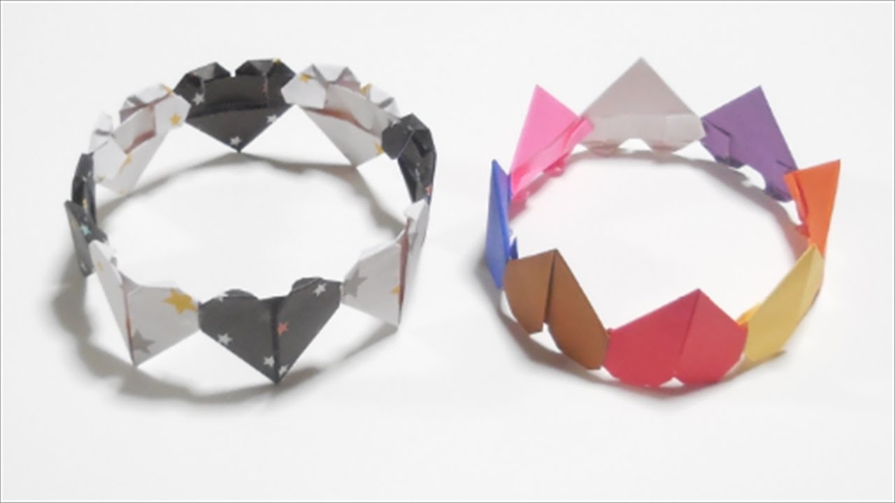 ハートの王冠 かんむり の簡単な作り方 おりがみ Origami Crown Heart ビルゲッツの折り紙 Youtube