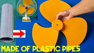 How to make a table fan blade using plastic pipes || Restore MD 1990 fan