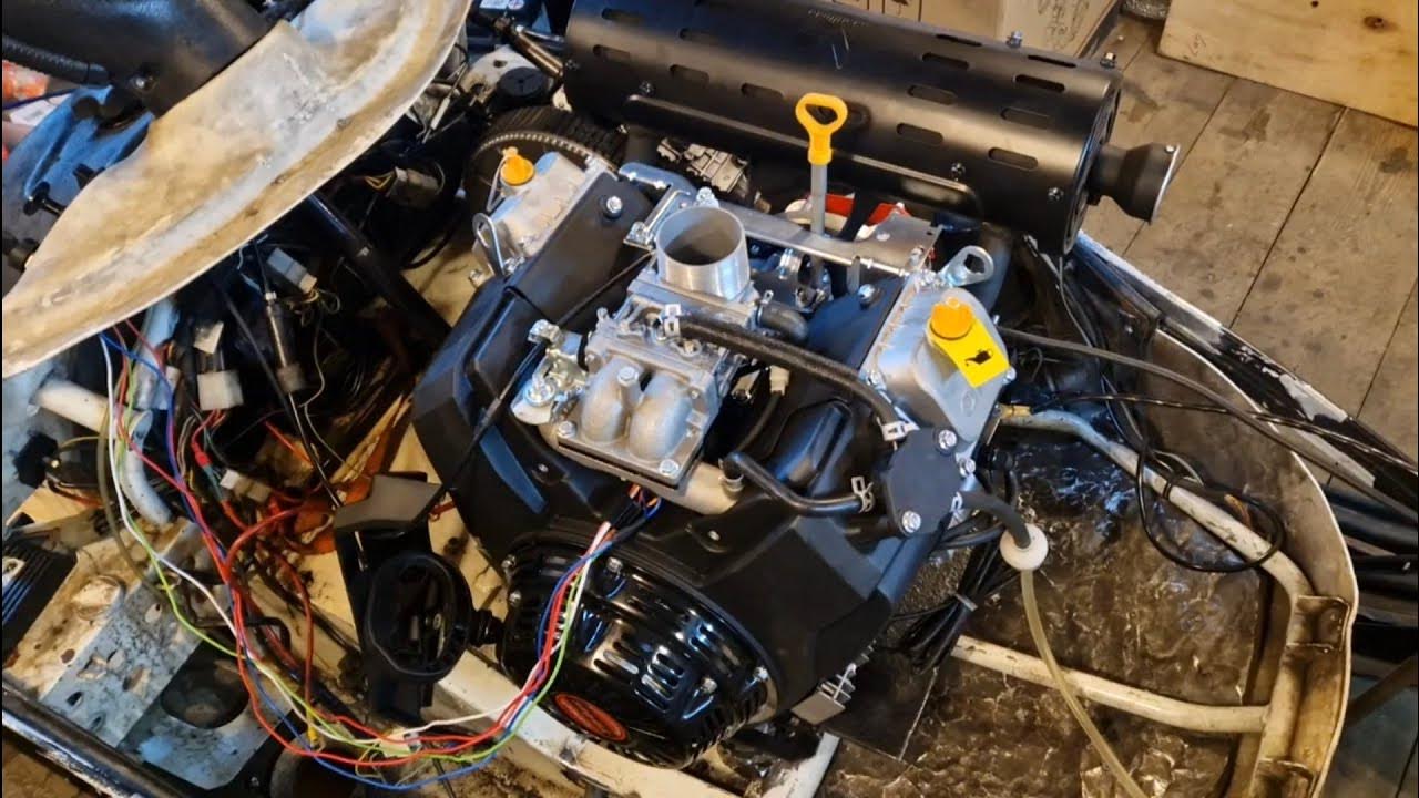 Двигатель лончин 30 лс на снегоход Тайга 500!! - YouTube