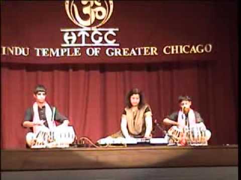 Saurav and Sameer with their teacher Mrs. Bindu Pathak - Tabla Jugal Bandi - 30th May 2009