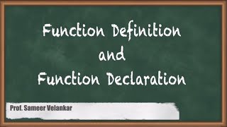 Definition & Declaration of Functions | Functions in C | GATE | Programming & Data Structures | CSE