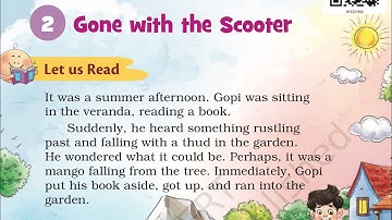 Gone with the scooter, class 5 English new book chapter 2 complete solution with question answer 