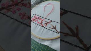 Handembroidery Cherry Blossoms, The Traditional Oriental Style Journal Book#journalmaking#shortvideo