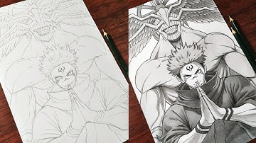 How to Draw "Sukuna & Mahoraga" [Jujutsu Kaisen] | Anime Drawing Step by Step (Tutorial)