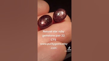 Intense asterism natural star ruby gemstone pair 22.2 CTS www.puritygems.etsy.com