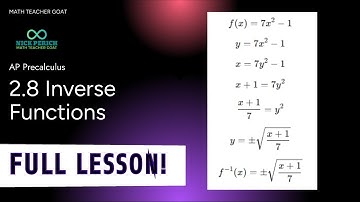 AP Precalculus 2.8 Inverse Functions FULL LESSON and NOTES