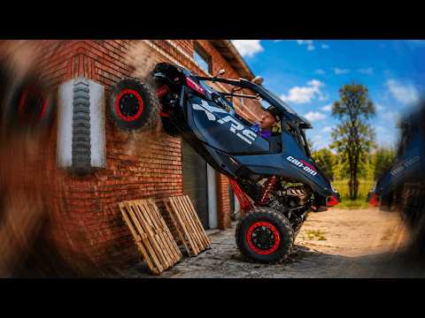 I'm driving the CAN-AM Maverick up a vertical wall