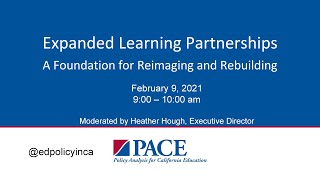 PACE | Expanded Learning Partnerships: Foundation for Reimagining and Rebuilding