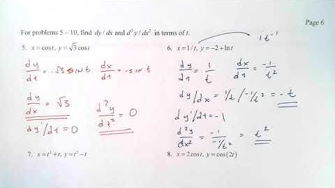 AP BC Calc 11 1 Parametric Functions Worked Out Problems Revamp