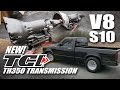 V8 S10 Get's a new TCI drag race th350 with 4000 RPM stall ( How to install a transmission right )