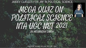 Mega Quiz on Political Science NTA UGC NET 2021