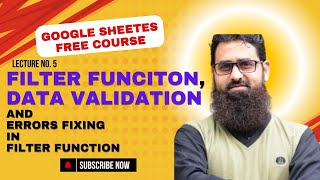 Lecture No. 5 Master the FILTER Function, Data Validation & Error Handling in filter function