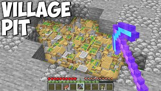 How I Found UNDERGROUND ENDLESS VILLAGE ??? Minecraft Secret Pit Infinity Tunnel Challenge !!!