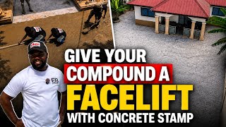 The Biggest Concrete Pour We’ve Done ‼️Stamped Concrete Transformed These Compounds- Building in 🇬🇭