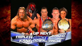 Kane \& Triple H vs Kurt Angle \& Chris Jericho w\/ Stephanie McMahon 2\/28\/02 (1\/2)