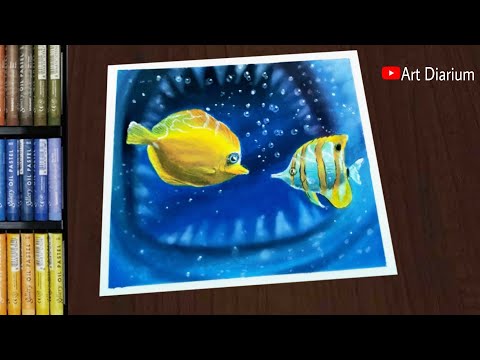 How to draw Underwater Scenery with Oil Pastel - Step by Step [ NO CLICK BAIT ]