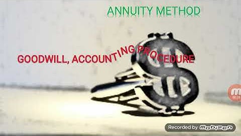 Goodwill : Annuity Method (Corporate Accounting)