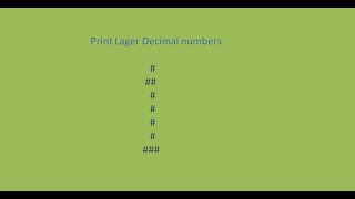 C Programming examples: Printing pattern like decimal digits