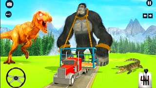 truk bermuatan berat gorila besar - zoo animal transport truck simulator : animal truck games screenshot 5