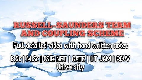 Russell–Saunders Term and Coupling Scheme | Full Detailed Video | Chemistry with Khushi
