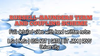 Russell–Saunders Term and Coupling Scheme | Full Detailed Video | Chemistry with Khushi