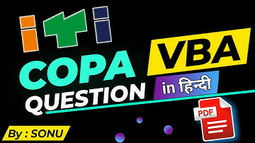 VBA COPA MCQ Questions and Answers in Hindi with PDF top most important for ITI Theory Paper
