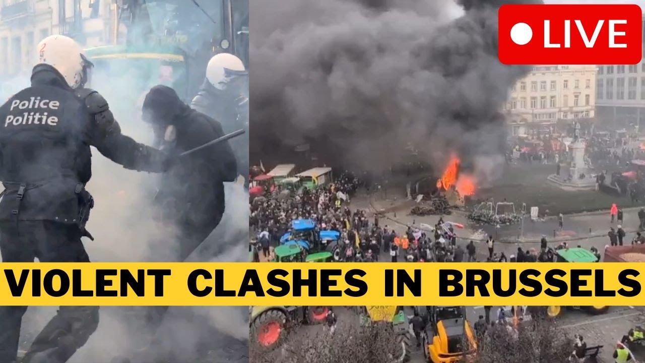 ⁣🚨 LIVE: Political Civil War ERUPTS In Brussels - EU Offices ATTACKED By Farmers