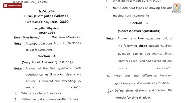 BSC 1ST SEM CS APPLIED PHYSICS NP DEC 2020 | CCSU