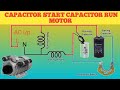Single phase motor double capacitor