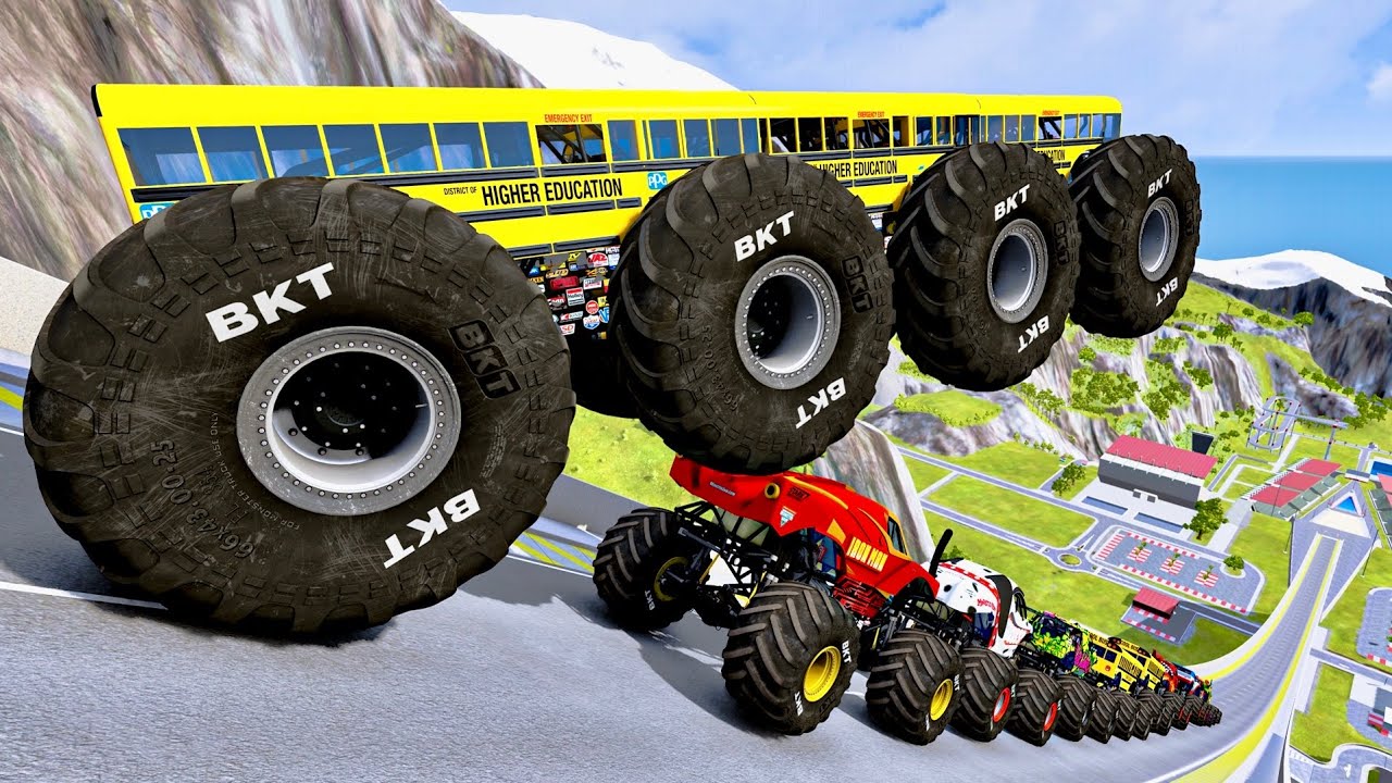 High Octane Monster Truck Jumps BeamNG Carnage!