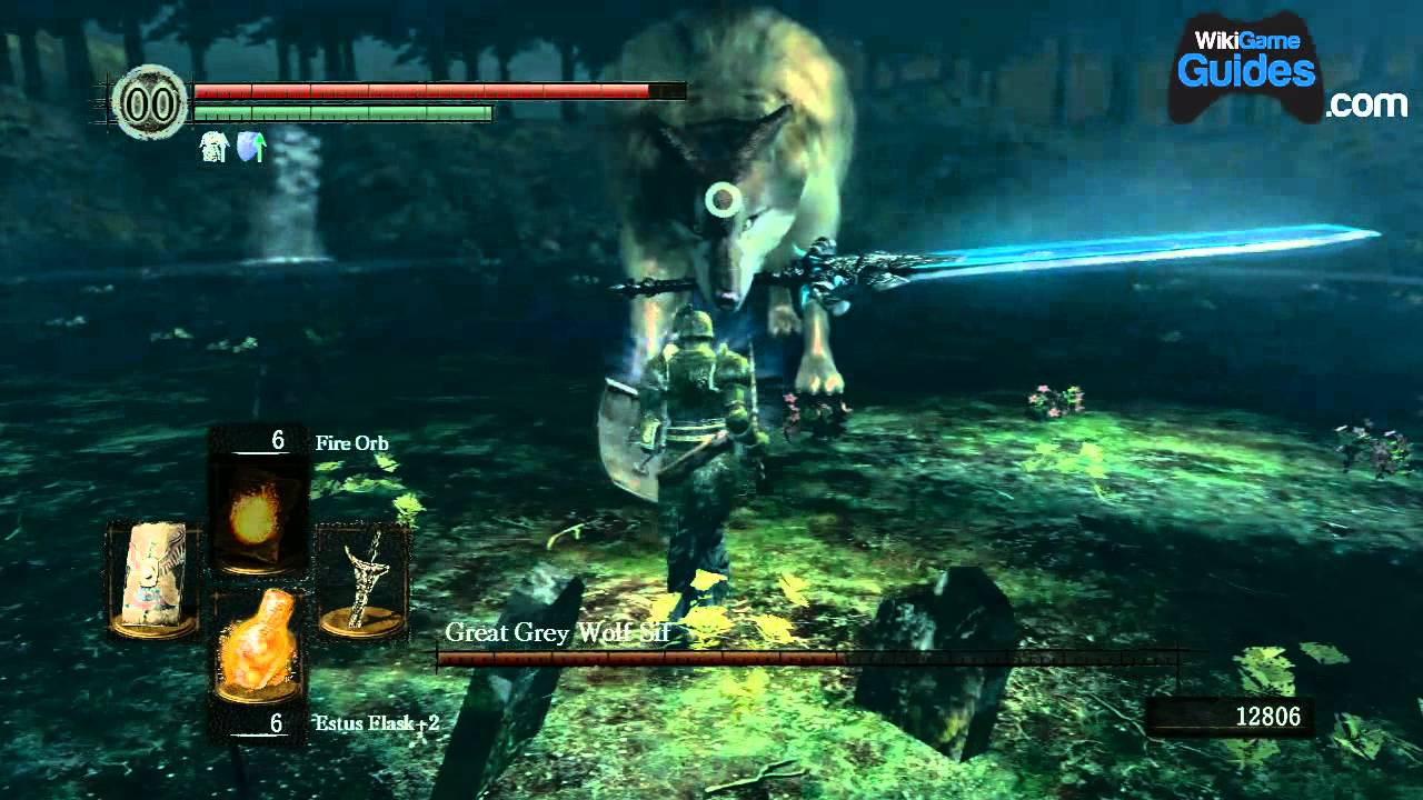 Dark Souls Walkthrough Dark Souls Guide Great Grey Wolf Sif Boss Fight And The Hornet Ring Part 048 Youtube