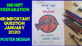 Poster Design say no to war NID NIFT UCEED CEED NID Important question YouTube
